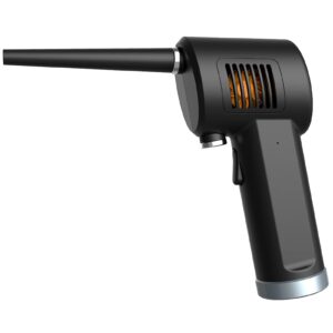 electric cordless air duster, replaces compressed spray gas cans, rechargeable duster for computer or keyboard cleaning.