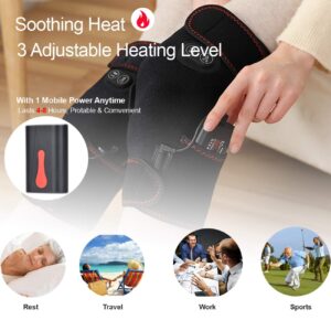 Heated Knee Massager - Vibration Knee Massager for Muscles Knee Massaging Knee Pad, Leg Massager, Knee Heating Pad, Massage Knee Brace Wrap for Arthritis Pain and Support (ONE Pack)