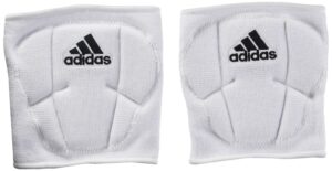 adidas unisex-adult sleek 5 inch knee pad, white/black, medium