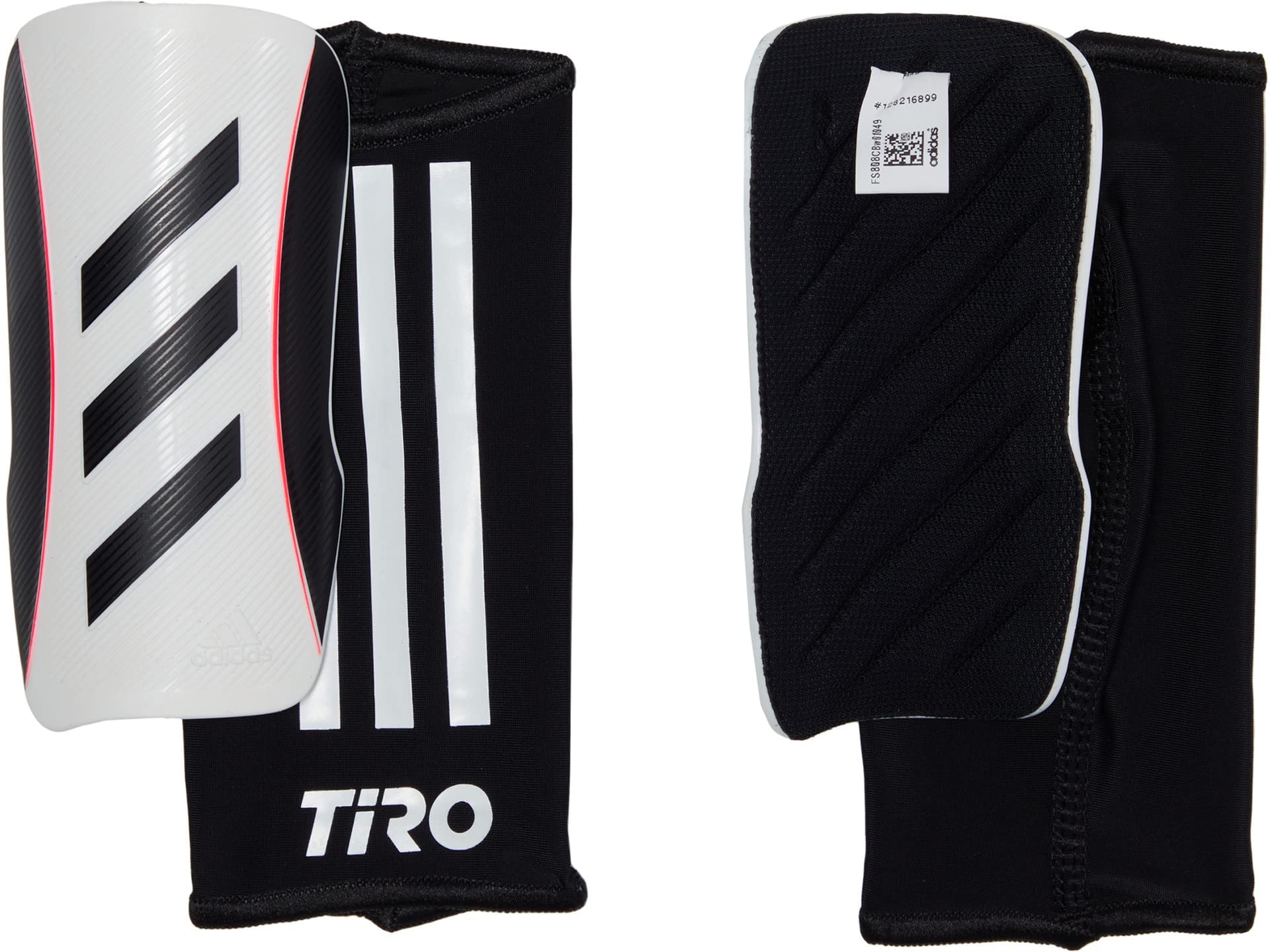 adidas Unisex-Child Tiro Shin Guards, White/Black/Black/Solar Red, Medium