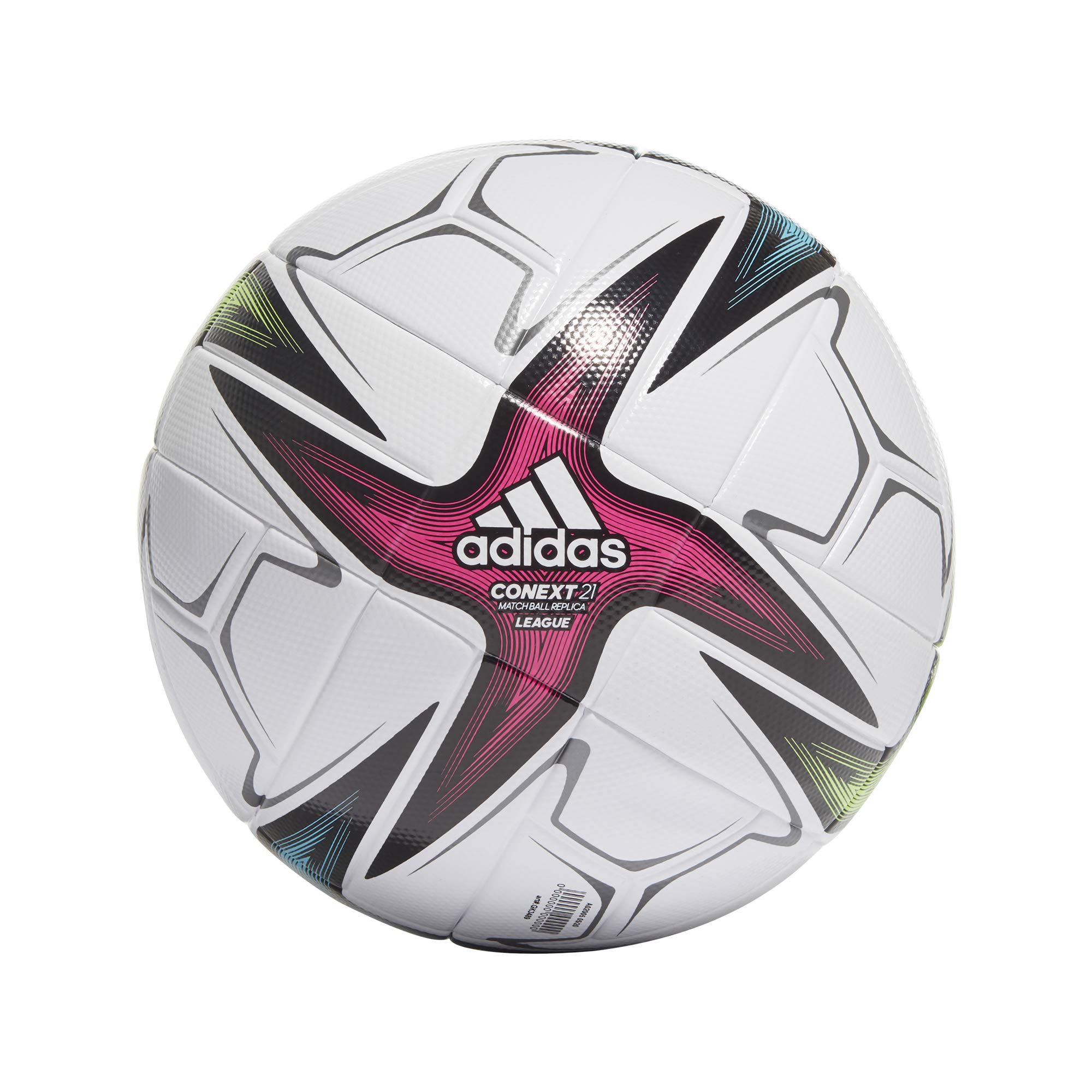 adidas,mens,CNXT21 Ball,Top:White/Black/Shock Pink/Signal Green Bottom:Bright Cyan/Iron Metallic,5