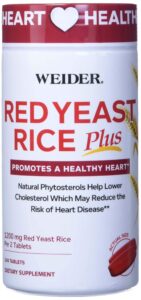 weider red yeast rice plus 1200 mg dietary supplement 240 tablets, 240count