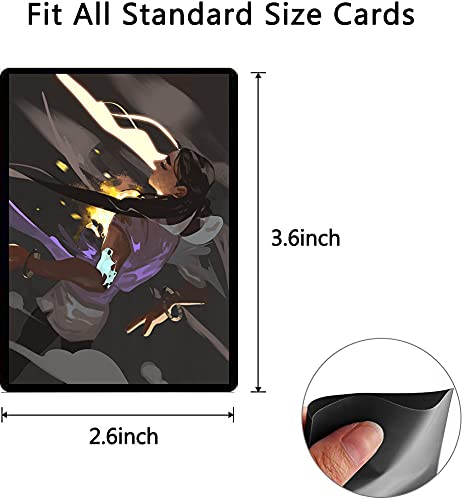 Card Sleeves 2 1/2 x 3 1/2 100 Photocard Protector Perfect for Double sleeving Small Japanese Sized Board Game Penny Sleeve for Sports Trading Kpop Poke Baseball,Magic,MTG Sleeves (Black-200pcs)