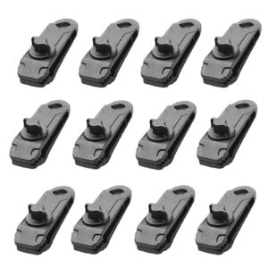 jonmon tarp clips, 12pcs lock grip heavy duty awning tent clamps fasteners holder set for outdoor, camping, caravan canopies, pool, car covers