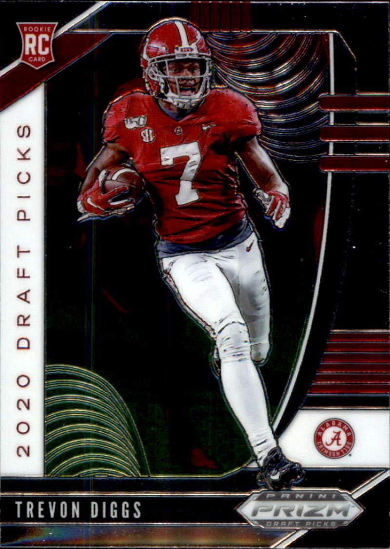 2020 Panini Prizm Draft #163 Trevon Diggs Draft Picks Alabama Crimson Tide RC Rookie Football Trading Card