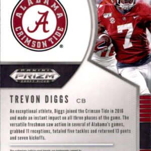 2020 Panini Prizm Draft #163 Trevon Diggs Draft Picks Alabama Crimson Tide RC Rookie Football Trading Card