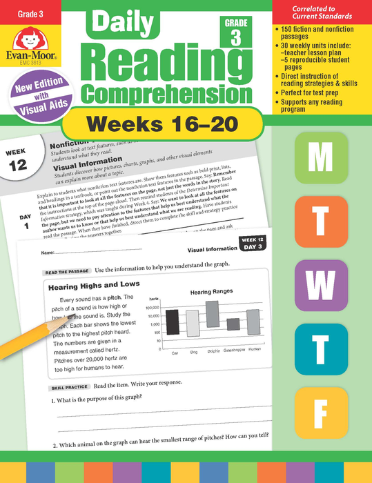 Daily Reading Comprehension, Grade 3, Weeks 16-20