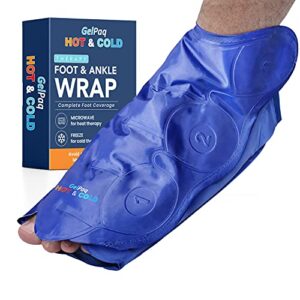 gelpaq hot-n-cold strapless ice pack for ankles, ankle ice pack wrap for foot & ankle injuries, excellent for plantar fascitis, achilles tendonitis relief, sport injuries, surgery, sprains & swelling