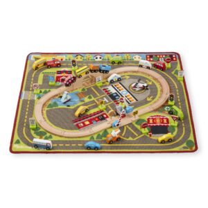 melissa & doug deluxe multi vehicle activity rug (sioc)