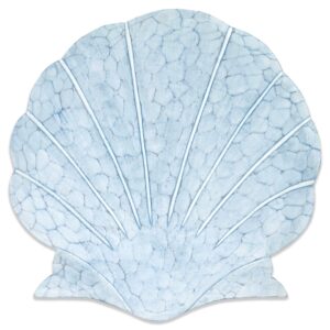 t.i. design hand-carved coastal aqua scallop shell beach wall decor