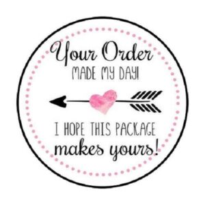 skemix 48 your order made my day! envelope seals labels stickers 1.2" round