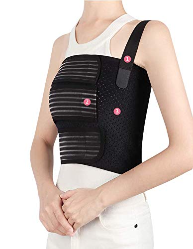 Solmyr Rib Brace Broken Rib Belt, Chest Brace Elastic Rib Support Brace for Men and Women, Chest Binder to Reduce Rib Cage Pain, Breathable Chest Wrap Belt for Sore or Bruised Ribs Support, Sternum