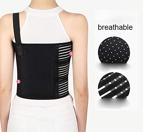 Solmyr Rib Brace Broken Rib Belt, Chest Brace Elastic Rib Support Brace for Men and Women, Chest Binder to Reduce Rib Cage Pain, Breathable Chest Wrap Belt for Sore or Bruised Ribs Support, Sternum