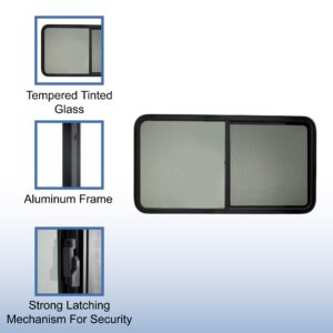 RecPro RV Window | 60" W x 30" H | Teardrop Horizontal Slide | RV Window Replacement | Optional 1 1/2" Trim (1 Window, with Trim) | Made in USA