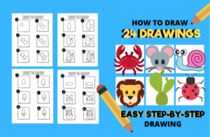 how to draw 24 drawings easy step by step for kids