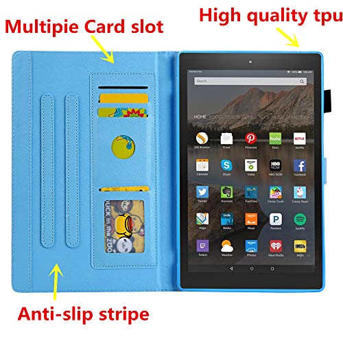 Fire HD 8 Case (2016/2017/2018 Release),Chgdss Cartoon Cute Case, Smart Cover Flip Leather Case with Stand Feature Ultra Slim PU Leather Cover,for Amazon Kindle Fire HD 8 (2018/2017), Golden Square