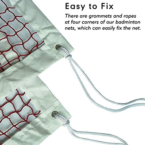 DOURR Badminton Net, Outdoor Indoor Sports Classic Badminton Replacement Net with Steel Cable Ropes for Backyard Beach Garden Schoolyard (20 FT x 2.5 FT)