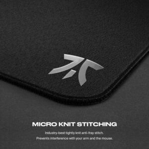 Fnatic | Dash XD | Pro Gaming Mouse Mat for Esports | Fast Surface | Stitched Edges and Anti-Slip Rubber Base | Size XXL | Black | Hybrid Fabric| 37.4"x19.7"x0.12"