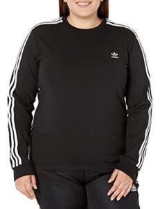 adidas originals,womens,3-stripes long sleeve,black,x-small