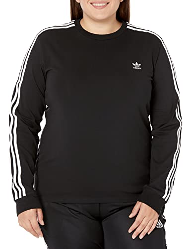 adidas Originals,womens,3-Stripes Long Sleeve,Black,X-Small