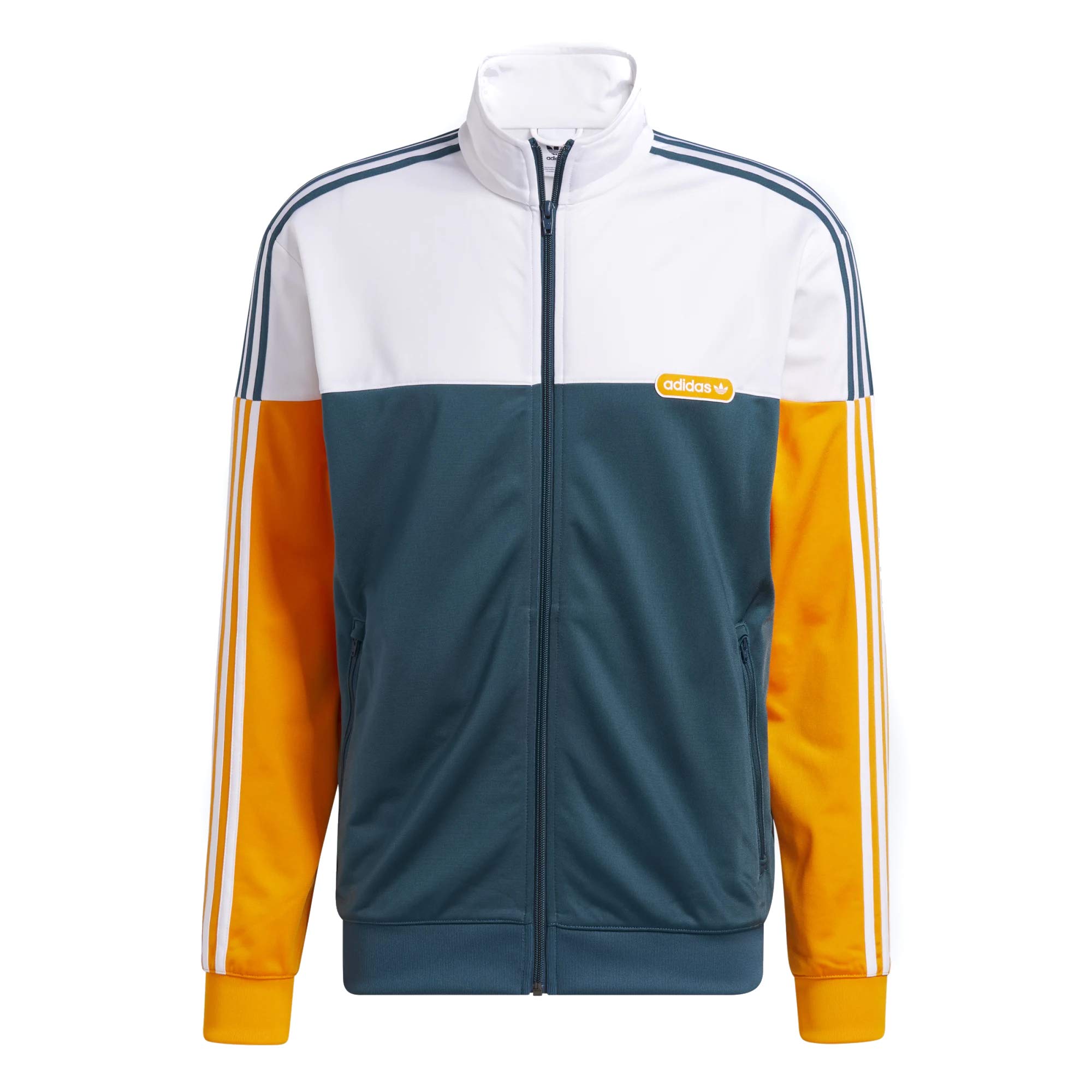 adidas Originals,mens,Split Firebird Track Top,Wild Teal/Crew Orange/White,Small