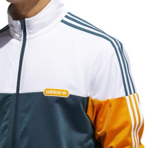 adidas Originals,mens,Split Firebird Track Top,Wild Teal/Crew Orange/White,Small