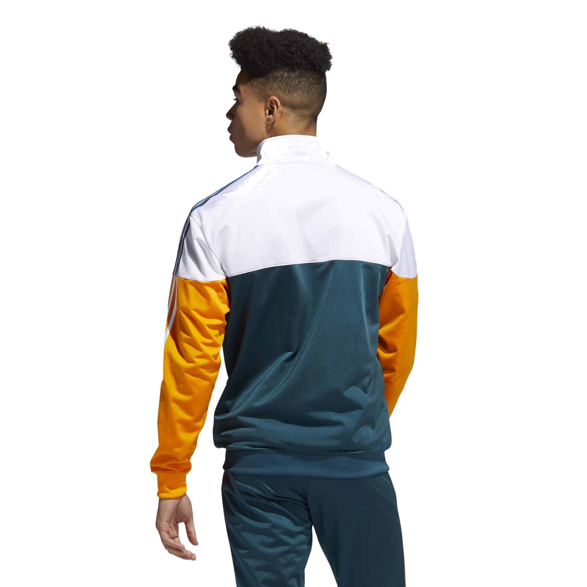 adidas Originals,mens,Split Firebird Track Top,Wild Teal/Crew Orange/White,Small