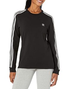 adidas originals,womens,3-stripes long sleeve,black,medium