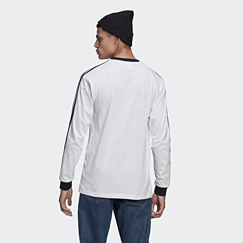 adidas Originals,mens,3-Stripes Long Sleeve Tee,White,Medium