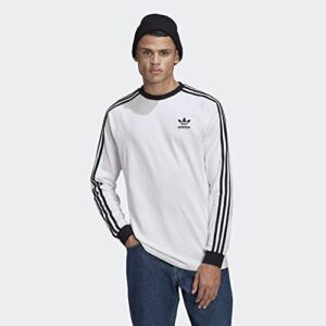 adidas Originals,mens,3-Stripes Long Sleeve Tee,White,Medium