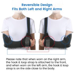 VELPEAU Medical Sling Immobilizer - Rotator Cuff Support Brace - Comfortable for Shoulder Injury, Left and Right Arm, Men and Women, for Broken, Dislocated, Fracture, Strain (Large)