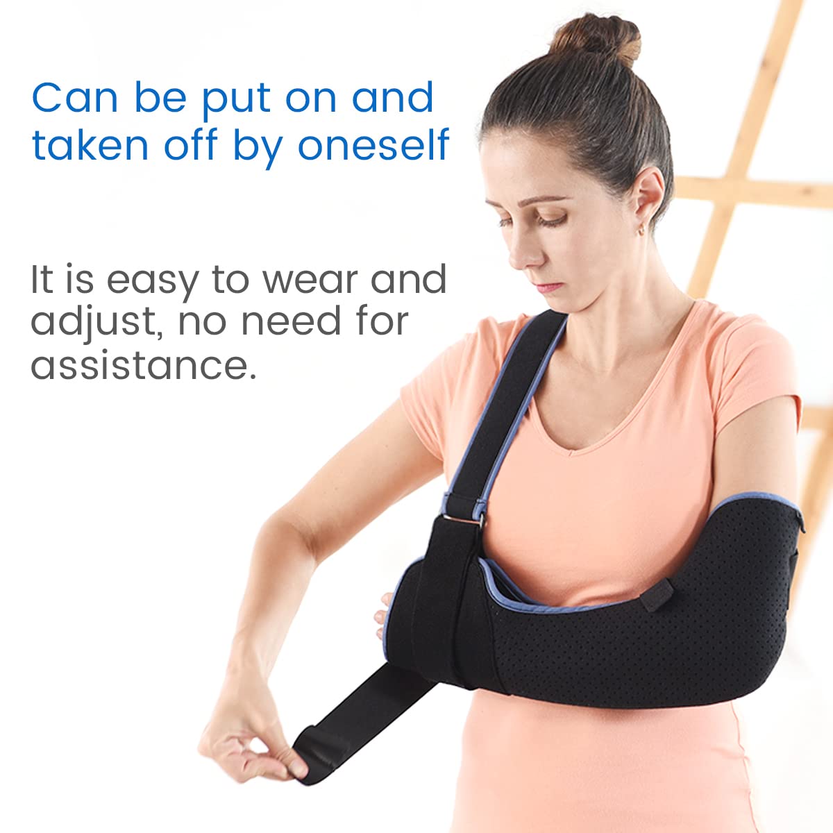 VELPEAU Medical Sling Immobilizer - Rotator Cuff Support Brace - Comfortable for Shoulder Injury, Left and Right Arm, Men and Women, for Broken, Dislocated, Fracture, Strain (Large)