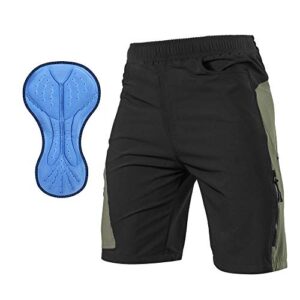 tomshoo men's 3d padded mtb mountain bike shorts lightweight cycling biking riding shorts cycle wear relaxed loose-fit black