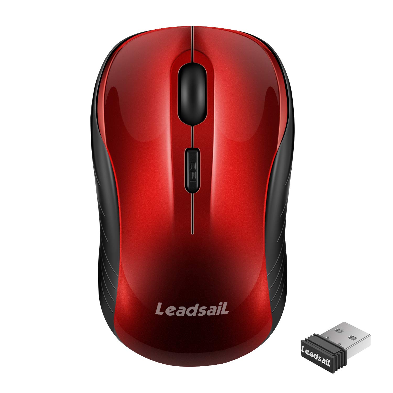 LeadsaiL Wireless Mouse, 2.4GHz USB, Noiseless, Compact, Portable, 12 Months Battery Life