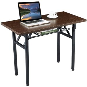 computer desk folding table no-assembly modern desk for small spaces study writing desk with storage shelf desks for home office