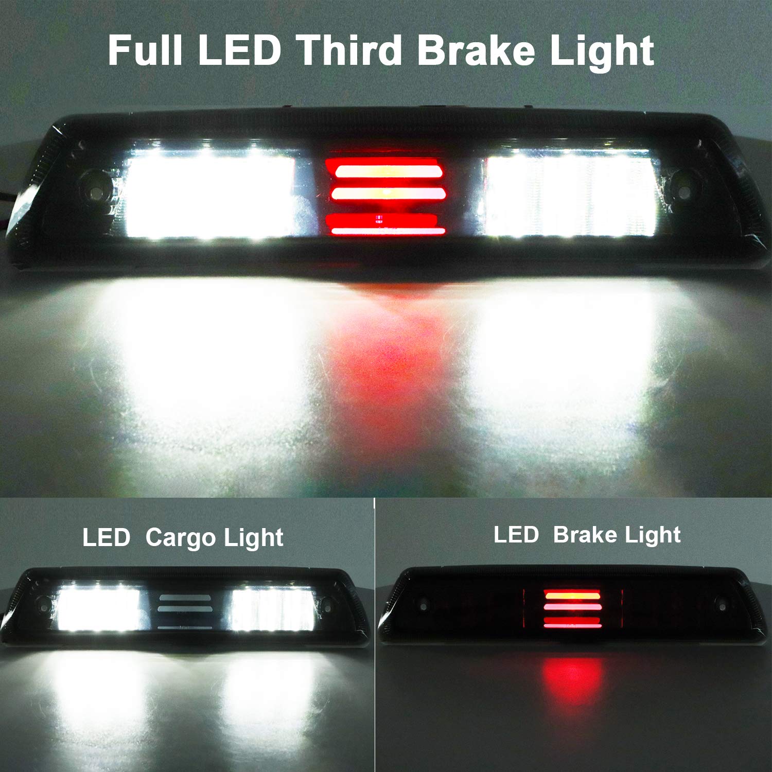 For 09-14 Ford F150 F-150 LED Third 3rd Brake Light High Mount Brake Light Cargo Lamp (Smoked lens)