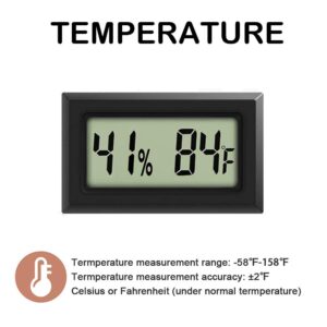 Rojuna Mini Thermometer Hygrometer, Large Number Fahrenheit LCD Display Digital Temperature Humidity Meters Gauge Indoor for Greenhouse, Garden, Cellar, Fridge (5-Pack)