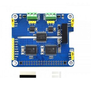 for raspberry pi 2-channel isolated can bus expansion hat mcp2515 + sn65hvd230 dual chips solution 3.3v/5v breakout spi stm32 with multi onboard protection circuits 2-ch @xygstudy