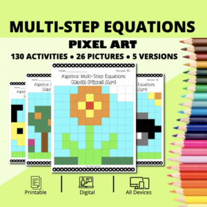 spring: algebra multi-step equations pixel art