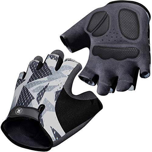 Mountain Bike Gloves for Men Women - Full-Palm Protection Cycling Gloves - Biking Gloves Fingerless Bicycle Gloves Men - Long-Wearing - Non-Slip Cycle Gloves Men - Half finger Bicycling Gloves