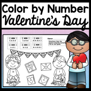 color by number for valentine's day {4 pages!} {coloring pages for numbers 1-25, 25-50, 50-75, 75-100}