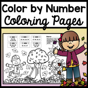 color by number for fall {4 pages!} {coloring pages for numbers 1-25, 25-50, 50-75, 75-100}