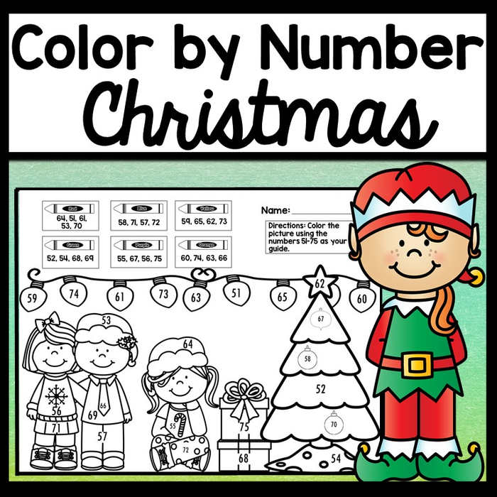 Color by Number for Christmas {4 Pages!} {Coloring Pages for Numbers 1-25, 25-50, 50-75, 75-100}