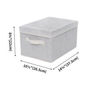 GRANNY SAYS Shelf Large Storage Bins with Lids, Collapsible Storage Box Closet, Decorative Storage Baskets for Organizing Bedroom Dorm Nursery Toy, Gray/Beige, 3-Pack