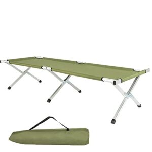 kcelarec outdoor camping cot, folding lightweight bed portable camping cot with carry bag for adults hiking hunting traveling