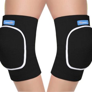 ANKOMINA Children Kids 2 Pairs Knee Pad and Elbow Support Set,Anti-Slip Breathable Flexible Elastic Knee Brace Knee Elbow Support Protector for Volleyball Football Dance Yoga Skating Baskeball Sport