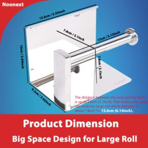 Toilet Paper Holder with Shelf Wall Mounted, Adhesive Toilet Paper Roll Holder, Stainless Steel Tissue Roll Dispenser Storage, Adhesive No Drilling Or Drilling with Screws (Polished Chrome)