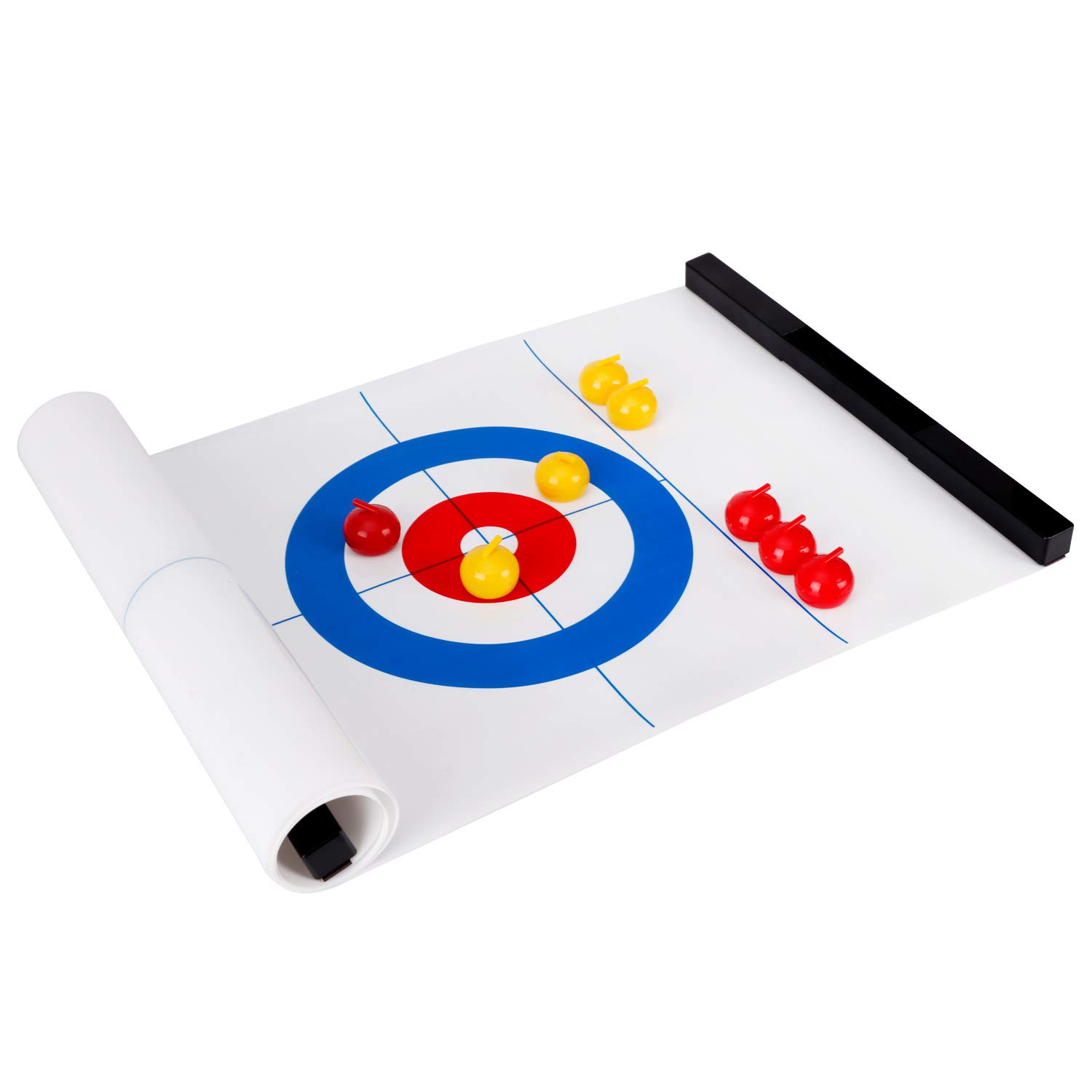 Family Games Fun Tabletop Mini Curling Game Set for Kids and Adults Shuffleboard Pucks with 8 Rollers