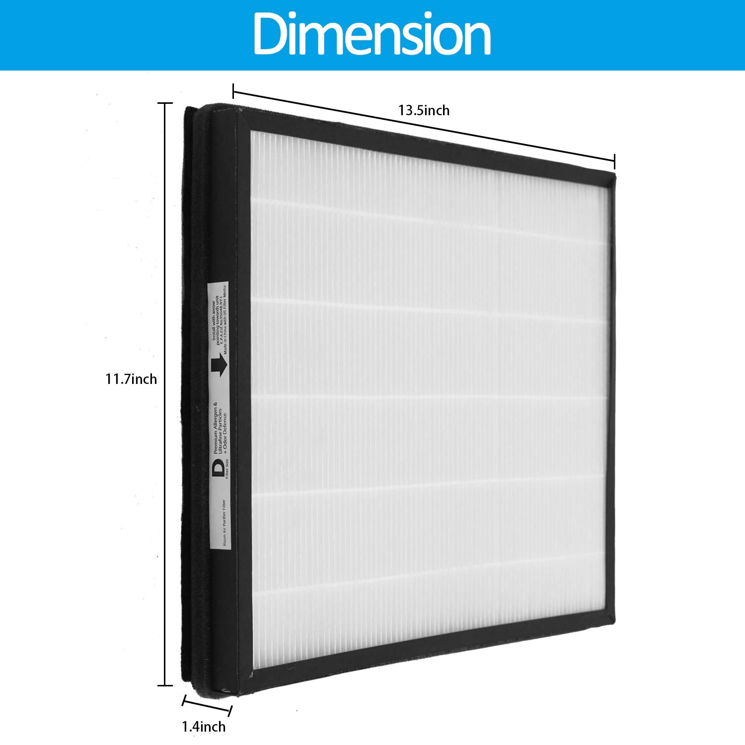 WOCASE IAF-H-100D H13 True HEPA Replacement Idylis D Filter, Compatible with Idylis AC-2118, AC-2123, IAP-10-280 Air Purifier Devices, 2 HEPA Filter & 2Carbon Filter