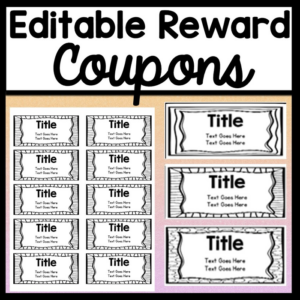 reward coupons-fully editable! {3 different designs} {all text will auto-size to fit!}